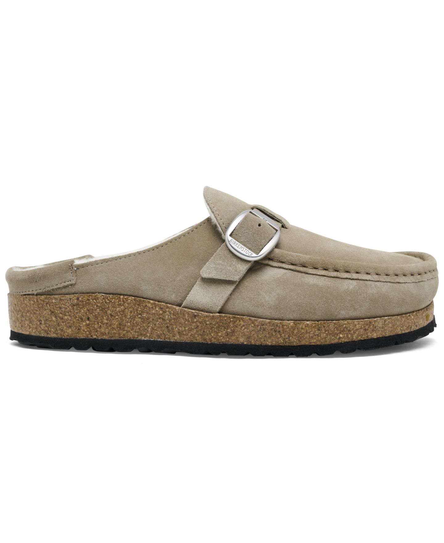 Женские сабо Birkenstock Buckley Shearling Suede Leather, цвет: Тёмный чайный — фото 7