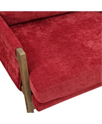 Streamdale Kelly Mid-Century Modern Velvet Accent Armchair, Red