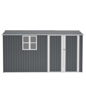 Streamdale 8x12 Ft Storage Shed, Heavy-Duty Steel Building with Window &amp; Vents (Gray
