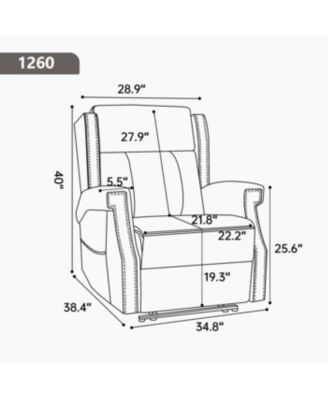 Grey Faux Leather Manual Recliner Chair with 8 Massage Nodes