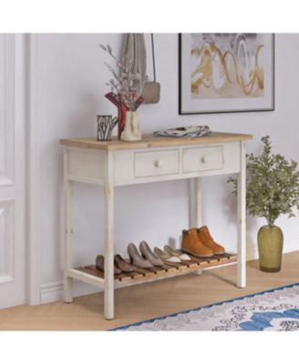 Streamdale Vintage Two-Drawer Console Table with Open Shelf