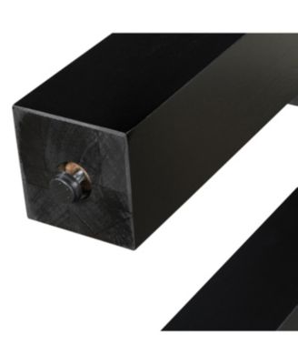 Streamdale Rustic Minimalist Console Table with Hidden Drawer & Power Outlet (Black)