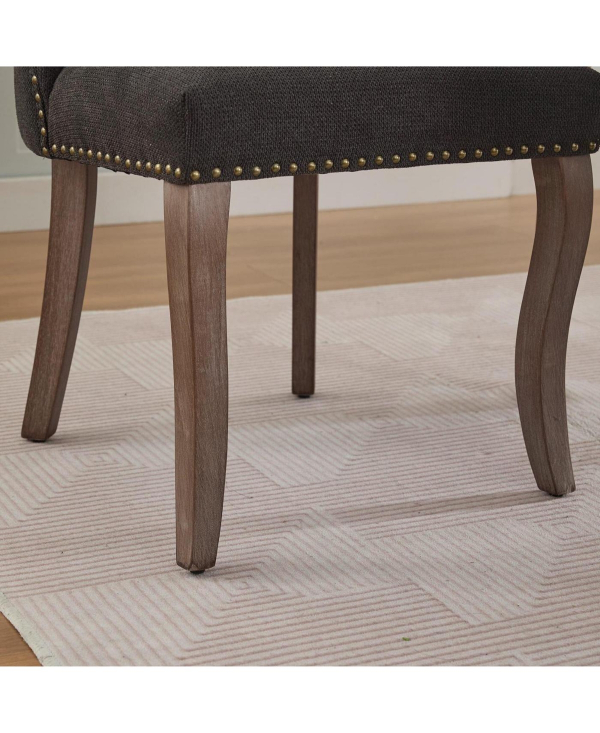 Streamdale Furniture Wooden Dining Chairs Set of 2, Modern Fabric Upholstered Kitchen Chairs