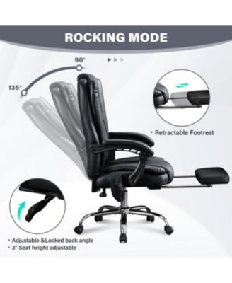 Streamdale Massage Office Chair with Heat, Vibration, Foot Rest & Reclining Backrest