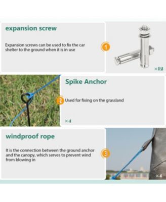 Streamdale 13x26 FT Heavy Duty Carport Canopy w/ Roll-Up Doors, Removable Walls &amp; Windows