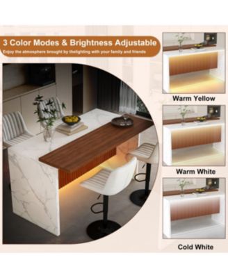 Streamdale Modern Kitchen Island Set with 4 Beige Bar Stools