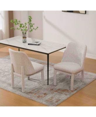 Modern Minimalist Chenille Dining Chair Set (Set of 2) - Beige