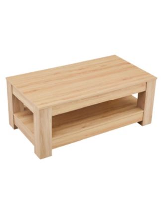 Streamdale Natural Wood Double Layered Coffee Table (MDF)