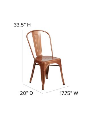 Commercial Grade 4 Pack Metal Indoor-Outdoor Stackable Chair