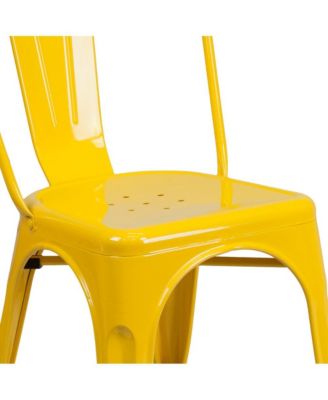 Commercial Grade 4 Pack Metal Indoor-Outdoor Stackable Chair