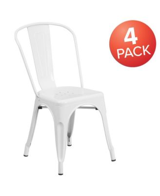 Commercial Grade 4 Pack Metal Indoor-Outdoor Stackable Chair