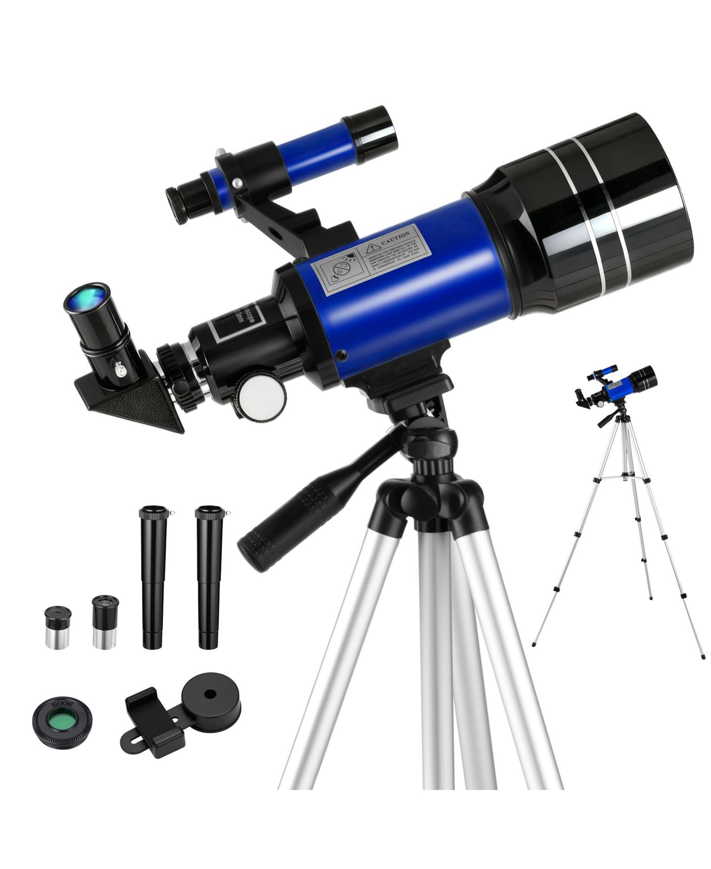 Детские игрушки SUGIFT 70mm Aperture 300mm Refractor Telescope 15X–150X Magnification, 10-Piece Telescope Kit, Ages 8+ — фото 11