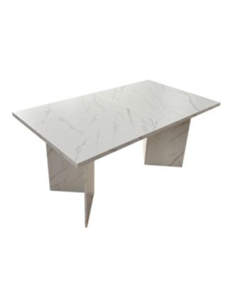 Streamdale Extendable Faux Marble Dining Table (Seats 6-10