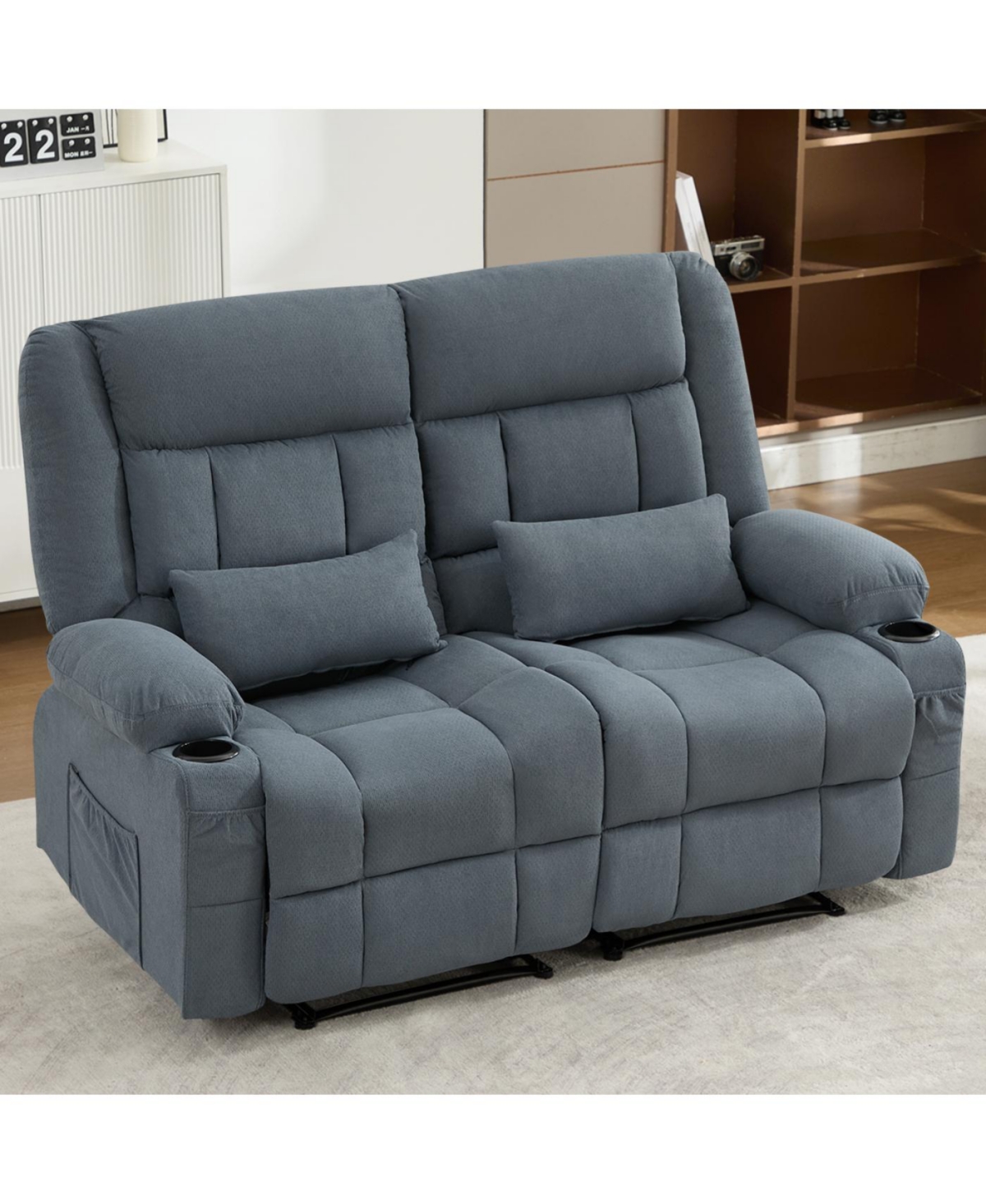 Streamdale Recliner Loveseat with Cup Holders & Side Pocket for Adults