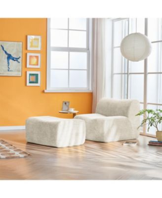 Single Foam Compression Sofa Chair with Footrest