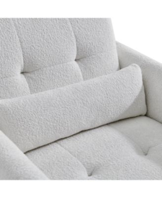 Streamdale Modern Tufted Accent Chair with Velvet Upholstery and Lumbar Pillow