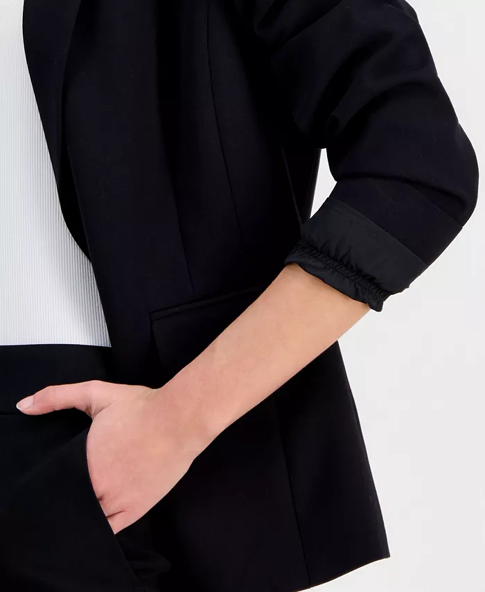 Women's One-Button Blazer With Inner-Elastic Retractable Sleeves - thumbnail 6