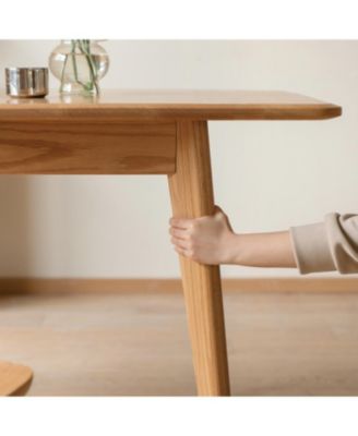 Solid Oak Round Dining Table (Extending, Seats 6-8