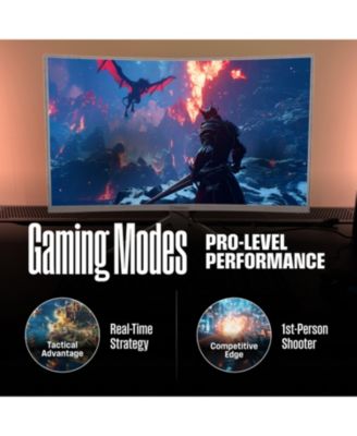 27" Curved Full HD White Gaming Monitor, 200Hz, AMD FreeSync, Low Motion Blur, 1500R, 1080p, DP & 2x HDMI, Built-in Speakers
