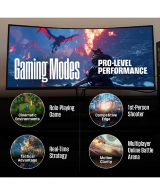 34" Curved Ultrawide Gaming Monitor, 180Hz, AMD FreeSync, 1500R Curve, 3440x1440, Built-in Speakers, 2xDP, 2xHDMI