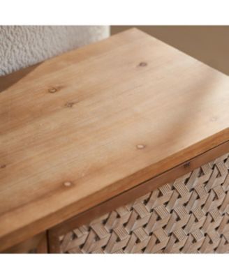 Rattan TV Stand for TVs, Mid Century Boho Entertainment Center