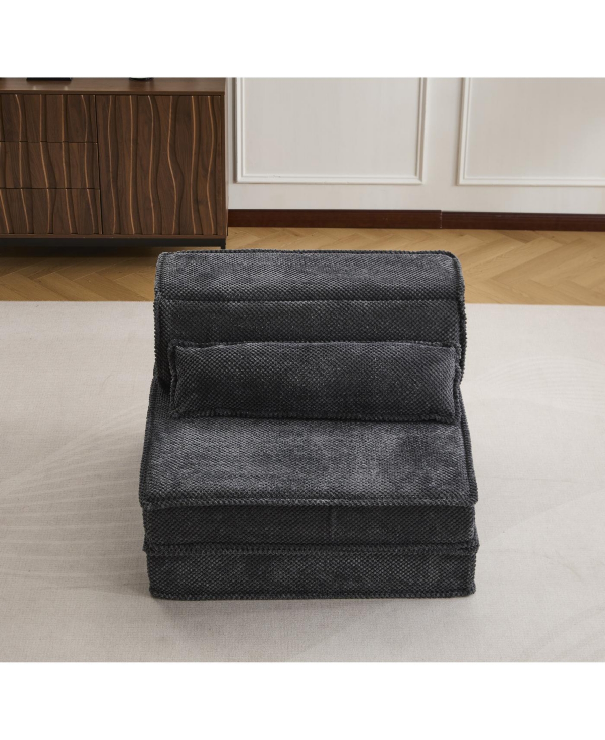 Streamdale Furniture Streamdale Compression Sofa, Convertible Floor Sofa Bed, Modular Sectional Sofa, Dark Grey