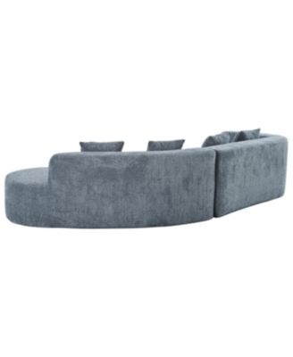 Streamdale Modern Curved Sectional Sofa with Pillows