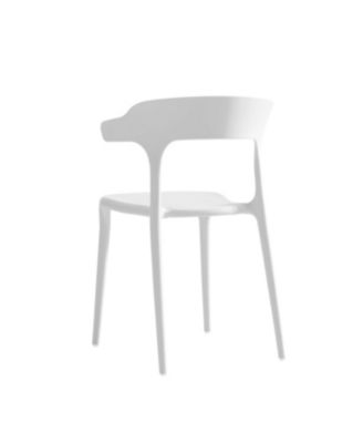 Stackable White Plastic Dining Chairs - Set of 4