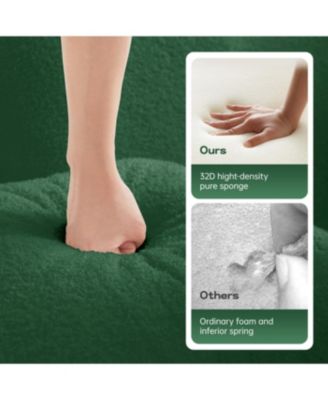 Streamdale Green 4-Seat Teddy Fabric Sofa with High Density Sponge - No Assembly Required