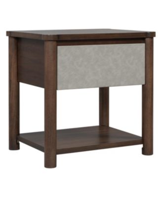 Streamdale Wood Nightstand, Modern Bedside Table with Drawer (Set of 2