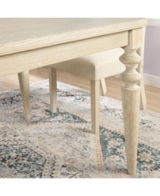 5-piece Dining Set, Turned-Leg Dining Table with 4 Tufted Chairs