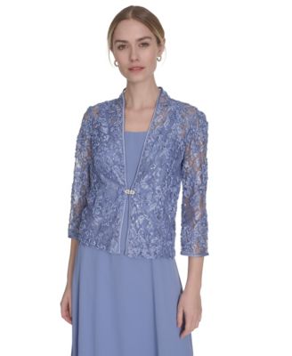 Women's 3/4-Sleeve Jacket with Crewneck Dress