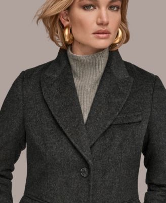 Women's Single-Breasted Stitch Trimmed Coat