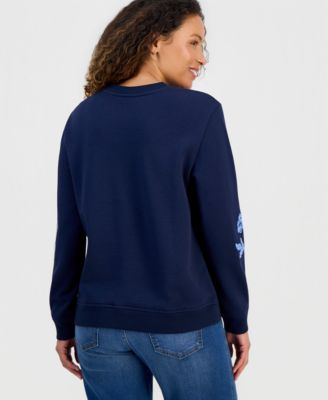 Petite Floral-Embroidered Sweatshirt, Macy's Exclusive