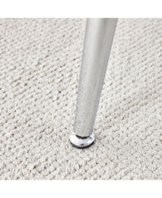  Glass Dining Table Set with 4 Black PU Chairs