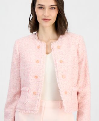 Women's Fringed Boucl&eacute; Cropped Jacket