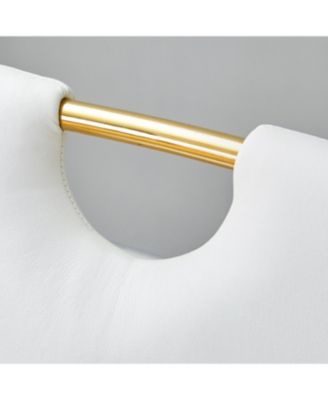 Marble-Veined Glass Dining Set w/ Gold Accents: 63" Table & 6 U-Shaped Armchairs