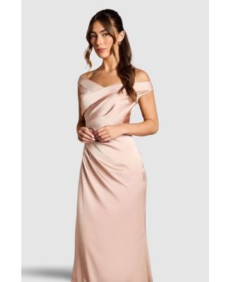 Women's Satin Bardot Maxi Dress