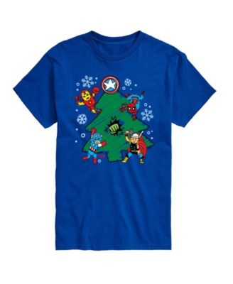 Men's Marvel Avenger Christmas Sketch Short-Sleeve Graphic T-Shirt