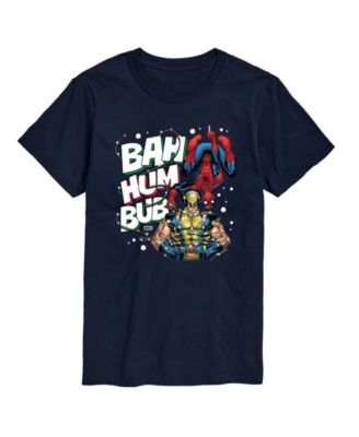 Men's Marvel Bah Hum Bub Wolverine and Spider-Man Graphic Short-Sleeve T-Shirt