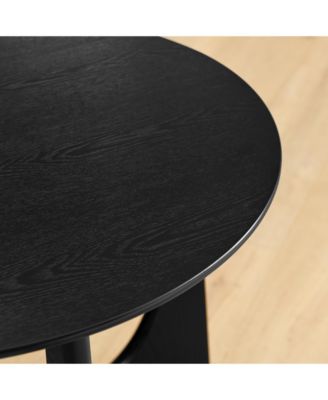 25 Inch Round Wooden End Table and Side Table