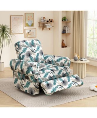 Manual Recliner Sofa Swivel Rocker Chair with Adjustable Backrest