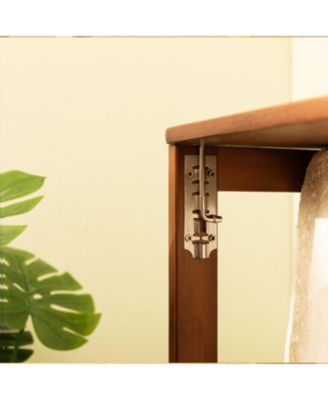 Bamboo Folding Desk - Space-Saving Computer Desk for Small Spaces (Brown)