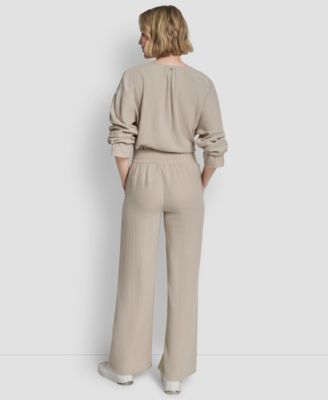 Women's High-Rise Gauze Straight-Leg Pants