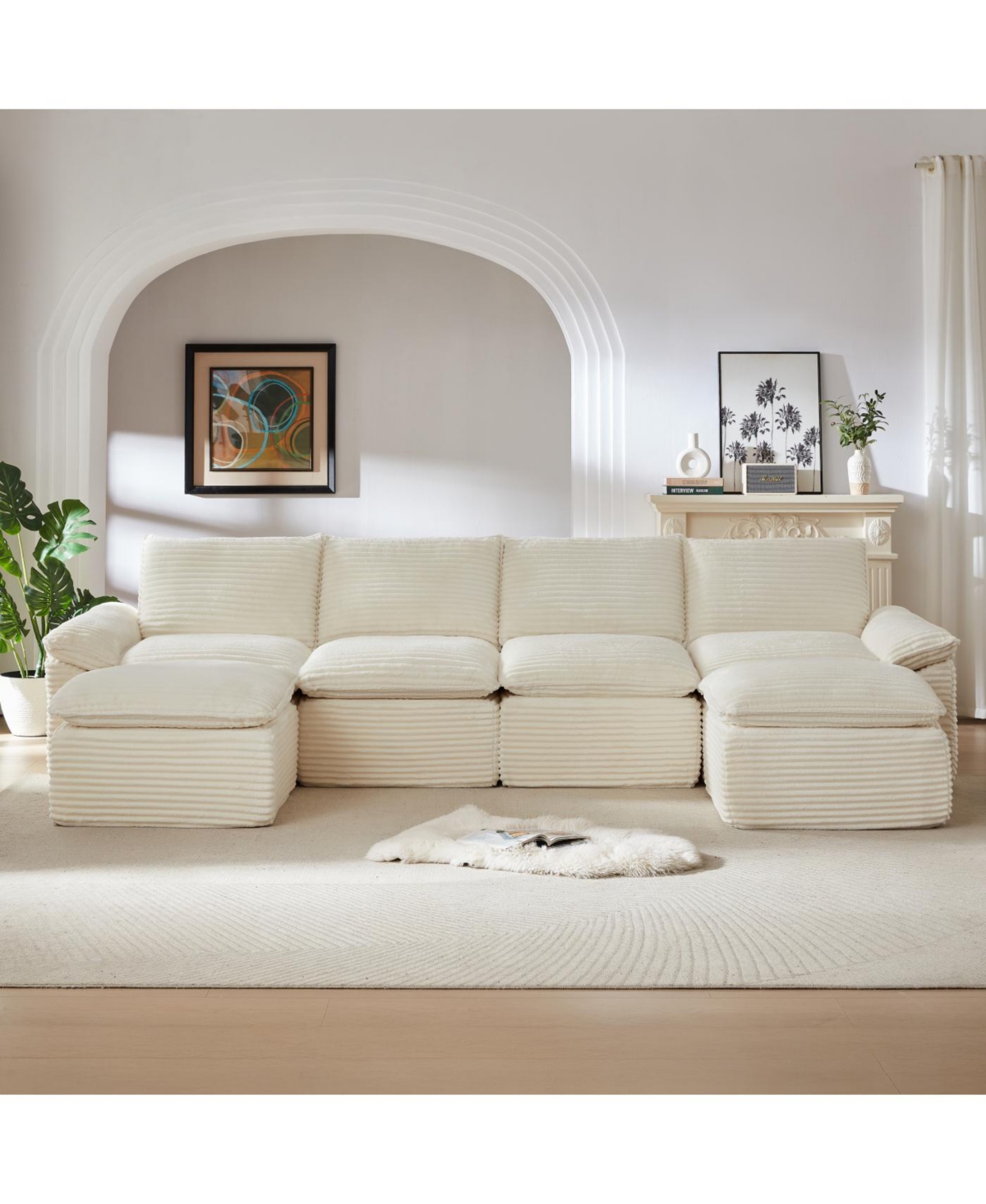 Streamdale Furniture Modern Corduroy Cloud Sofa, Freely Combined, Comfortable Sitting Experience