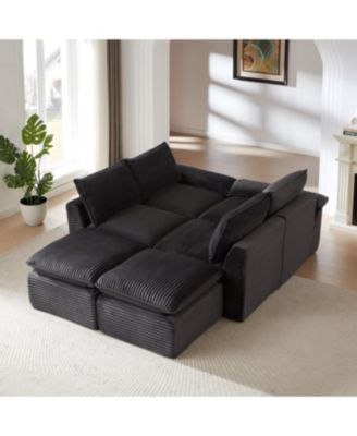 Modern Corduroy Cloud Sofa, Freely Combinable, Comfortable for Homes