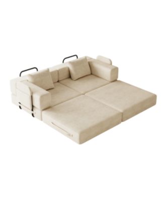Convertible Corduroy Sofa Bed with Storage