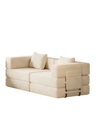 Convertible Corduroy Sofa Bed with Storage