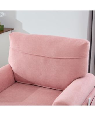 Modern Minimalist Chenille Chaise Lounge Recliner Sofa with Armrests & Storage