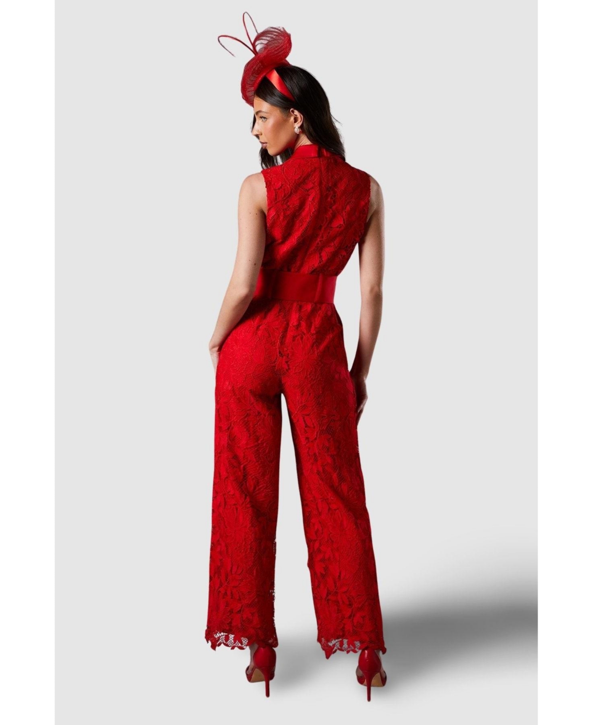 Coast Women's Lisa Lace Belted Jumpsuit